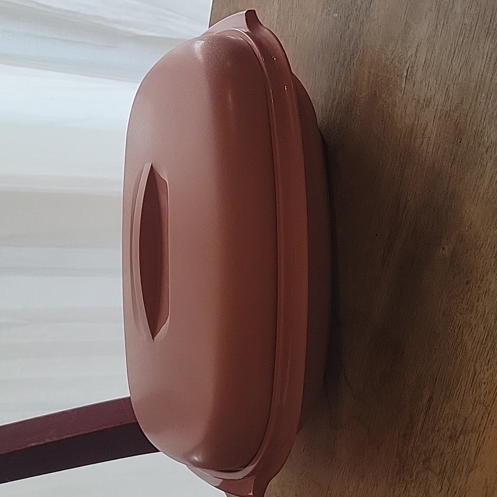 Dusty Rose Pink Tupperware Steamer designed for steaming vegetables or rice.